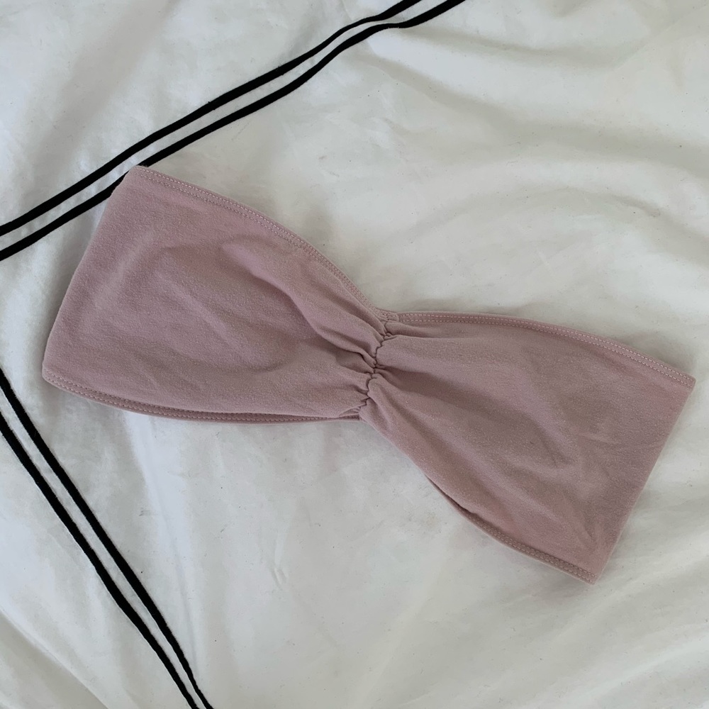 American Apparel Bralette in Light Pink/ Purple